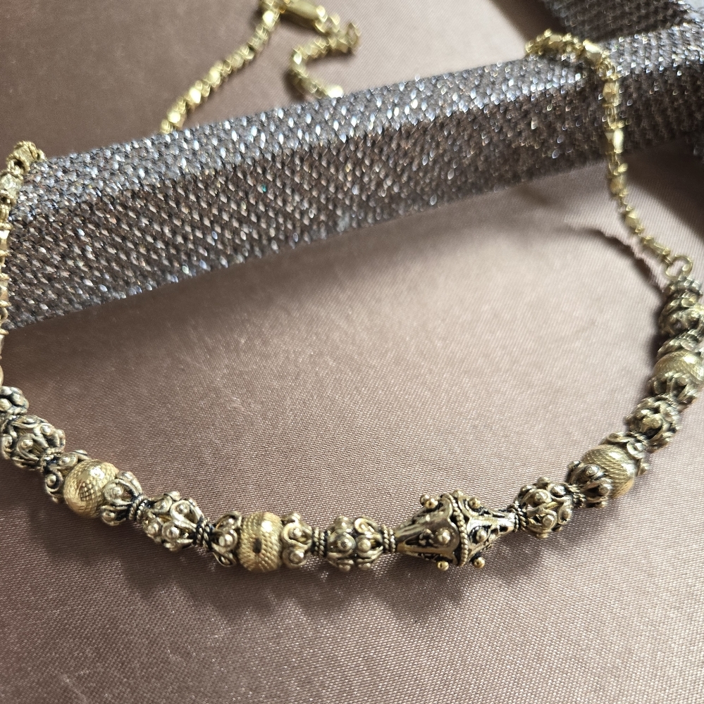 Vintage Gold Plated Sterling Silver Necklace View 3